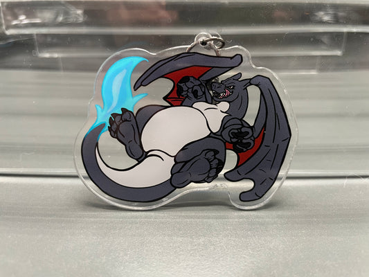 Chunky Fire Lizard Acrylic Keychain