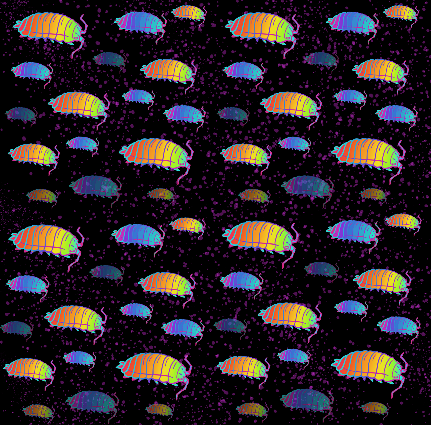 Isopod Party Button-Up Shirt - Rainbow