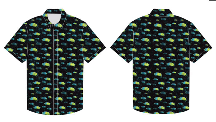 Isopod Party Button-Up Shirt - Green/Yellow