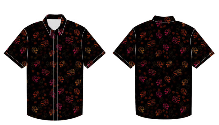 PREORDER - Cretaceous King Button-Up Shirt - Orange/Pink
